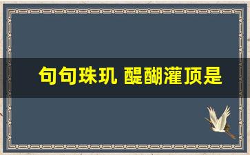 句句珠玑 醍醐灌顶是什么意思_听君一席话,如醍醐灌顶